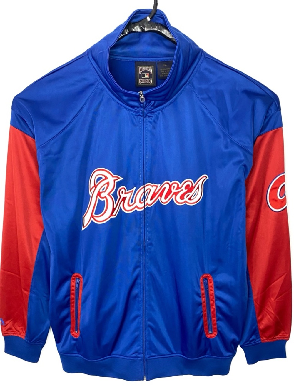 VTG Atlanta Braves MLB Majestic Cooperstown Collection Full Zip Track Jacket 2XL